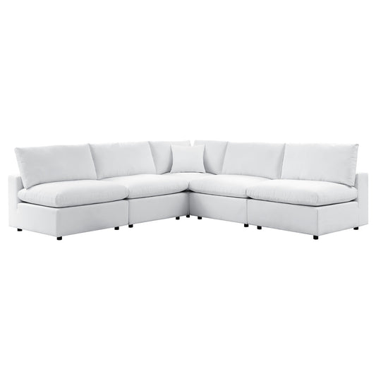 Commix Outdoor Sectional Sofa 5 Piece Sunbrella® White Collection at Patio Elegance